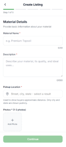 loamy material details screenshot